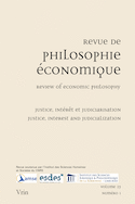 Revue de philosophie économique, v. 25, no 01